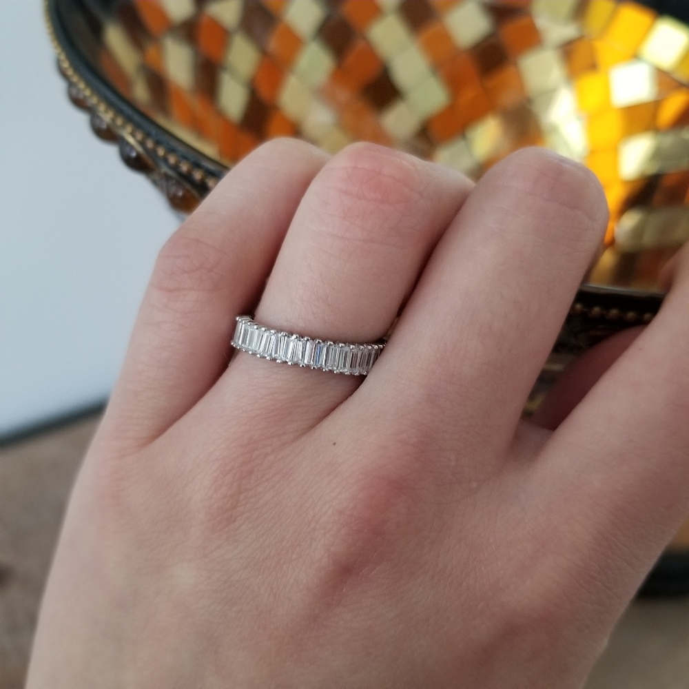Sterling Baguette Eternity Band - Picture 4 of 5